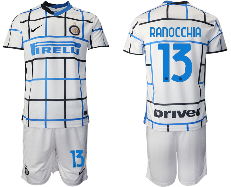 Men 2020-2021 club Inter milan away #13 white Soccer Jerseys->inter milan jersey->Soccer Club Jersey